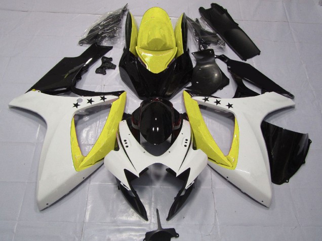 Discount 2006-2007 Yellow White Glossy Black Star Suzuki GSXR 600 / GSXR 750 Motorcycle Fairings Canada