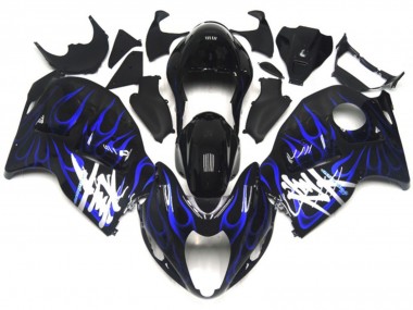 Discount 1997-2007 Glossy Black with Deep Blue Flame Suzuki GSXR 1300 Motorcycle Fairings Canada