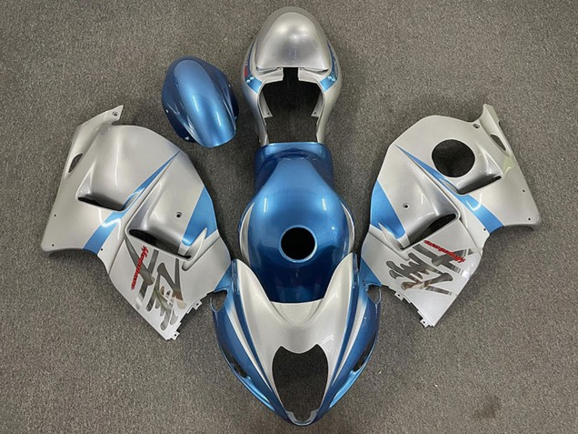 Discount 1997-2007 Glossy Light Blue and Silver Suzuki GSXR 1300 Motorcycle Fairings Canada