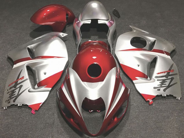 Discount 1997-2007 Glossy Red and Silver Suzuki GSXR 1300 Motorcycle Fairings Canada