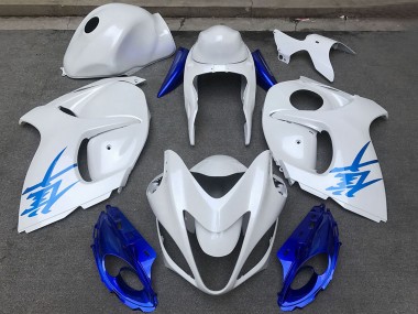 Discount 2008-2020 Glossy White Blue Suzuki GSXR 1300 Motorcycle Fairings Canada