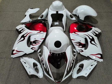 Discount 2008-2020 Glossy White Red Flame Suzuki GSXR 1300 Motorcycle Fairings Canada