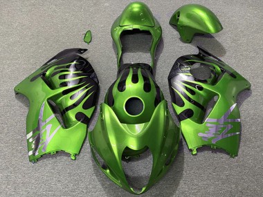 Discount 1997-2007 Green Black Flame Suzuki GSXR 1300 Motorcycle Fairings Canada