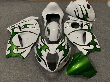 Discount 1997-2007 White Green Flame Suzuki GSXR 1300 Motorcycle Fairings Canada
