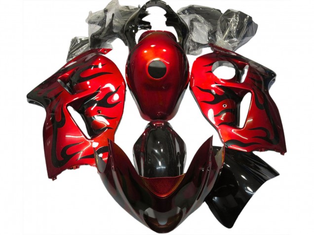 Discount 1997-2007 Red Black Flame Suzuki GSXR 1300 Motorcycle Fairings Canada