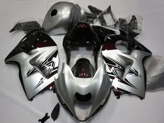 Discount 1997-2007 Silver Dark Red Suzuki GSXR 1300 Motorcycle Fairings Canada