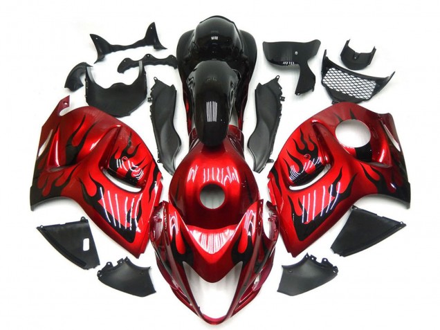 Discount 2008-2020 Red with Black Flame Suzuki GSXR 1300 Motorcycle Fairings Canada
