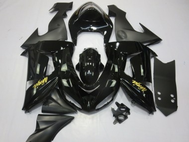 Discount 2006-2007 Glossy Black Matte Black and Gold Kawasaki ZX10R Motorcycle Fairings Canada