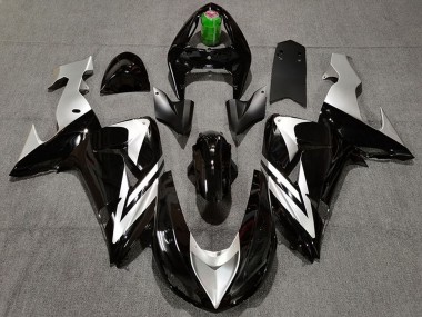 Discount 2006-2007 Glossy Black Silver Kawasaki ZX10R Motorcycle Fairings Canada