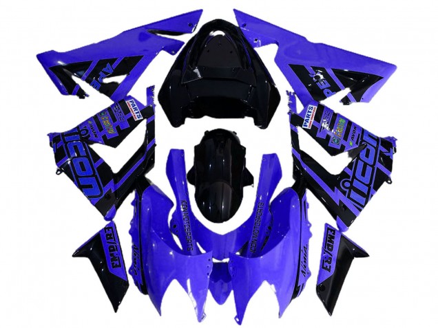 Discount 2004-2005 Blue and Black Logo Kawasaki ZX10R Motorcycle Fairings Canada