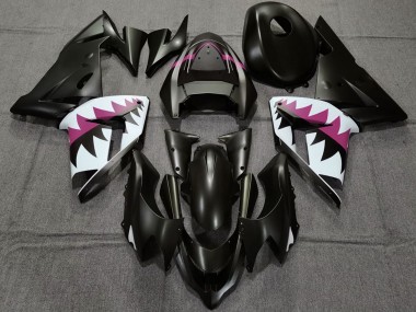 Discount 2004-2005 Matte Black and Pink Shark Kawasaki ZX10R Motorcycle Fairings Canada