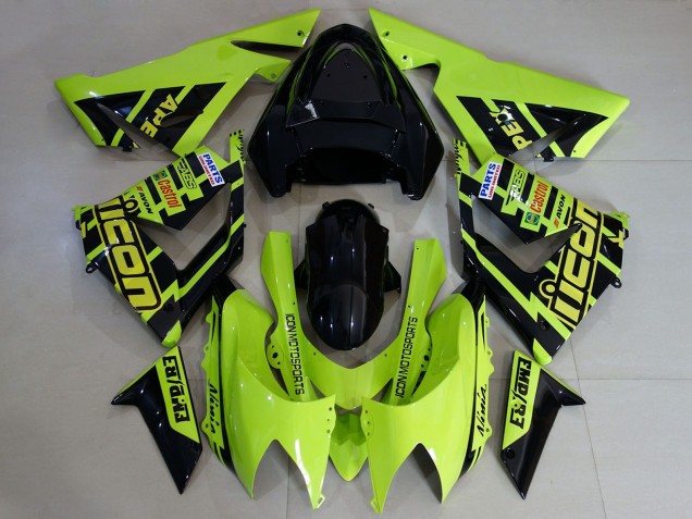 Discount 2004-2005 Custom High Viz Yellow Kawasaki ZX10R Motorcycle Fairings Canada