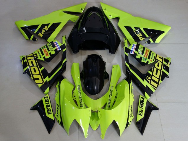 Discount 2004-2005 Custom High Viz Yellow Kawasaki ZX10R Motorcycle Fairings Canada