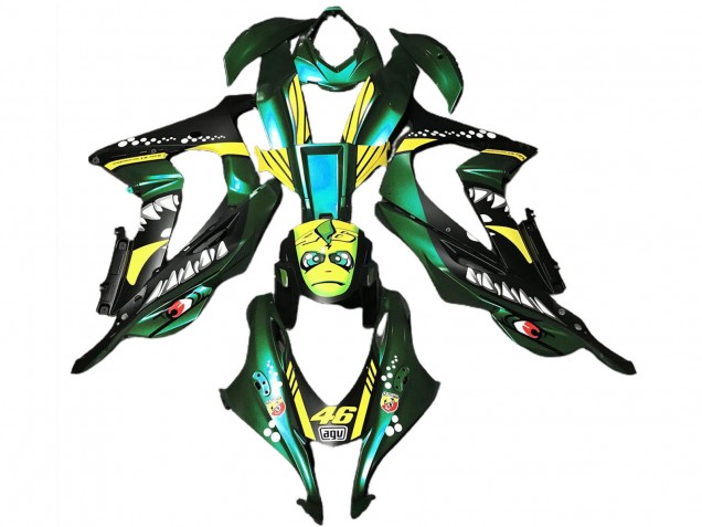 Discount 2016-2019 Forest Green Yellow Shark 46 Kawasaki ZX10R Motorcycle Fairings Canada