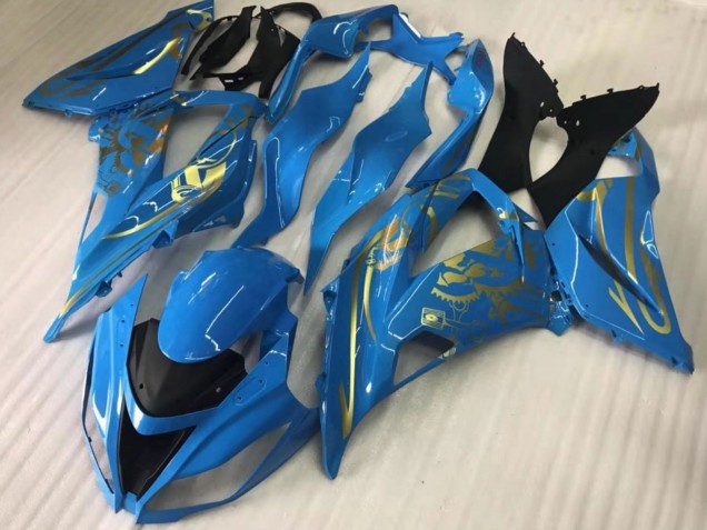 Discount 2016-2019 Blue Gold Kawasaki ZX10R Motorcycle Fairings Canada