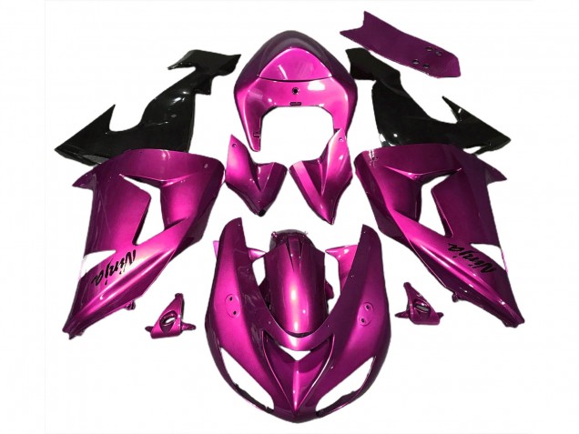 Discount 2006-2007 Pink Glossy Black Kawasaki ZX10R Motorcycle Fairings Canada