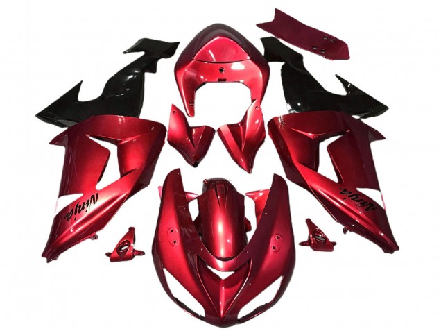 Discount 2006-2007 Red Glossy Black Kawasaki ZX10R Motorcycle Fairings Canada