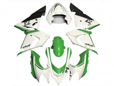 Discount 2004-2005 Glossy White Green Kawasaki ZX10R Motorcycle Fairings Canada