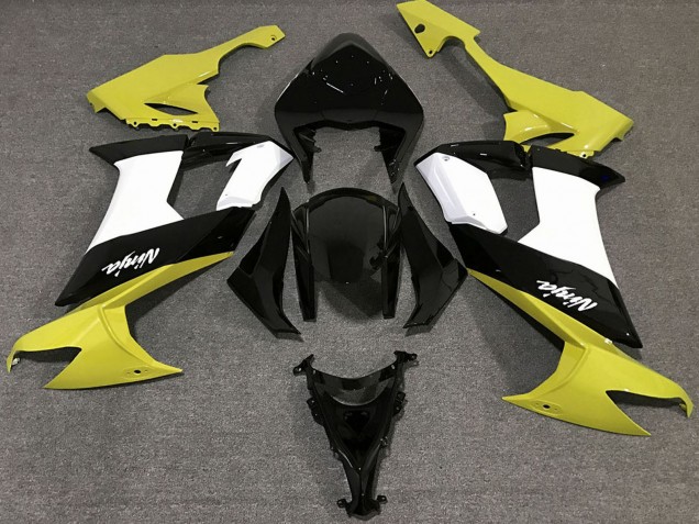 Discount 2008-2010 Glossy Yellow Black and White Kawasaki ZX10R Motorcycle Fairings Canada