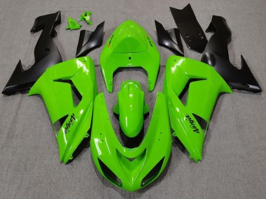 Discount 2006-2007 Green Matte Black Kawasaki ZX10R Motorcycle Fairings Canada