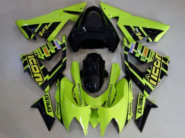Discount 2004-2005 High Viz Yellow and Black Kawasaki ZX10R Motorcycle Fairings Canada