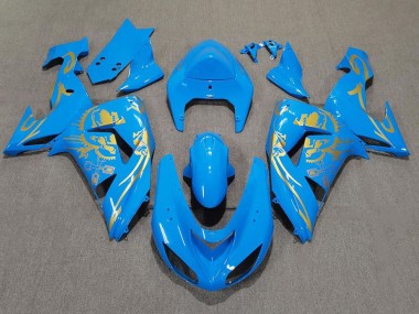 Discount 2006-2007 Light Blue Gold Kawasaki ZX10R Motorcycle Fairings Canada