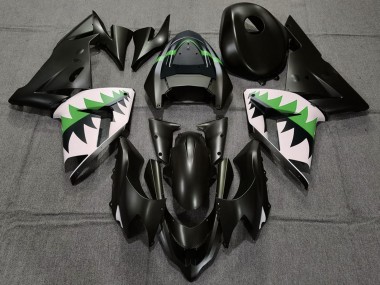 Discount 2004-2005 Matte Black and Green Kawasaki ZX10R Motorcycle Fairings Canada