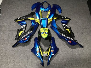 Discount 2016-2019 Metallic Blue Yellow Shark 46 Kawasaki ZX10R Motorcycle Fairings Canada