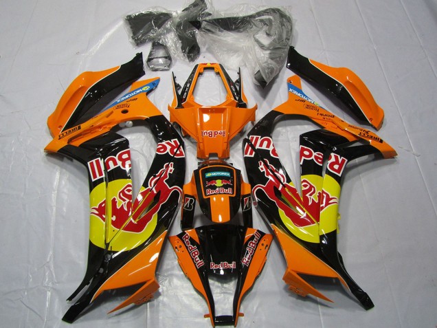 Discount 2011-2015 Orange Yellow Glossy Black Red bull Kawasaki ZX10R Motorcycle Fairings Canada