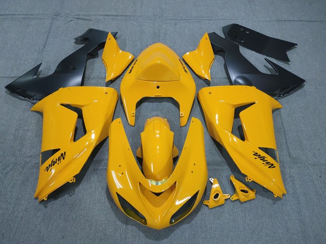 Discount 2006-2007 Yellow Black Ninja Kawasaki ZX10R Motorcycle Fairings Canada