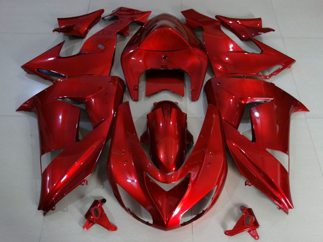 Discount 2006-2007 Deep Red Kawasaki ZX10R Motorcycle Fairings Canada