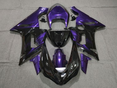 Discount 2005-2006 Purple Glossy Black Kawasaki ZX6R Motorcycle Fairings Canada