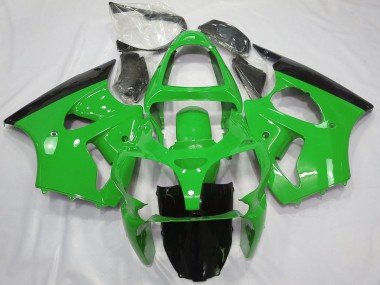Discount 2000-2002 Green Glossy Black Kawasaki ZX6R Motorcycle Fairings Canada