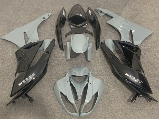 Discount 2009-2012 Grey Glossy Black Kawasaki ZX6R Motorcycle Fairings Canada