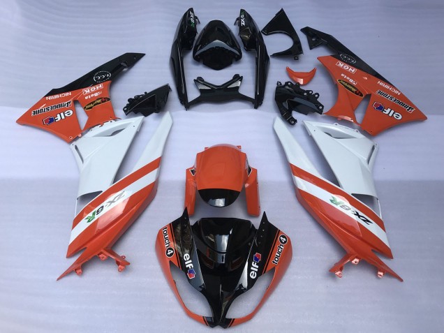 Discount 2009-2012 Orange White Glossy Black Elf Touch4 Bridgestone Kawasaki ZX6R Motorcycle Fairings Canada