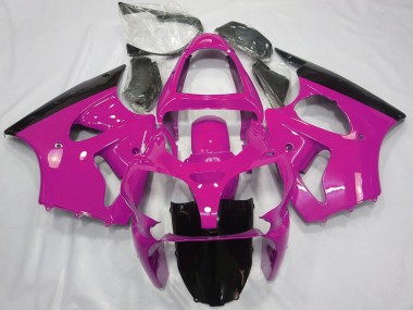 Discount 2000-2002 Pink Glossy Black Kawasaki ZX6R Motorcycle Fairings Canada