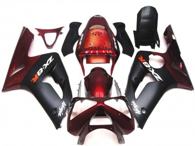 Discount 2003-2004 Maroon Red Matte Black Kawasaki ZX6R Motorcycle Fairings Canada