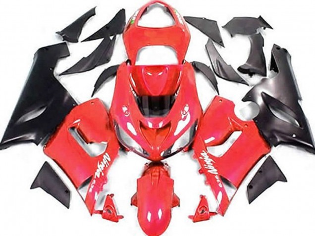 Discount 2005-2006 Red Matte Black Kawasaki ZX6R Motorcycle Fairings Canada