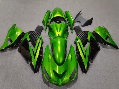 Discount 2006-2011 Green Glossy Black Kawasaki ZX14R Motorcycle Fairings Canada