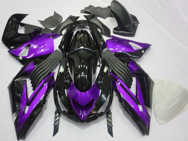 Discount 2006-2011 Purple Glossy Black Kawasaki ZX14R Motorcycle Fairings Canada