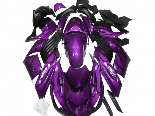 Discount 2006-2011 Purple Black Flame White Ninja Kawasaki ZX14R Motorcycle Fairings Canada