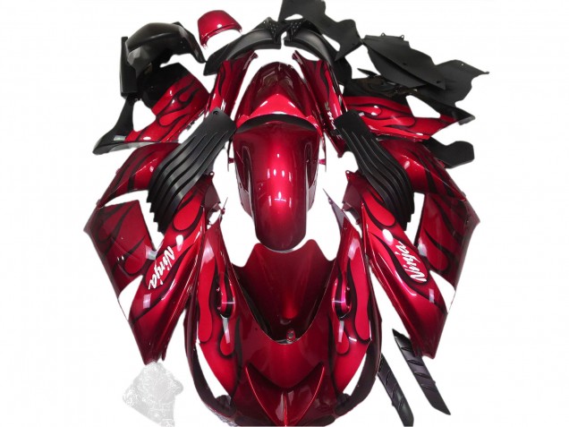 Discount 2006-2011 Red Black Flame White Ninja Kawasaki ZX14R Motorcycle Fairings Canada