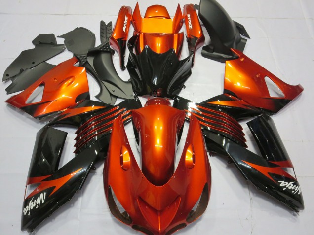 Discount 2006-2011 Orange Glossy Black Kawasaki ZX14R Motorcycle Fairings Canada