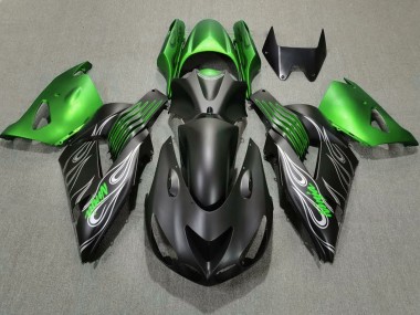 Discount 2006-2011 Green Matte Black Kawasaki ZX14R Motorcycle Fairings Canada