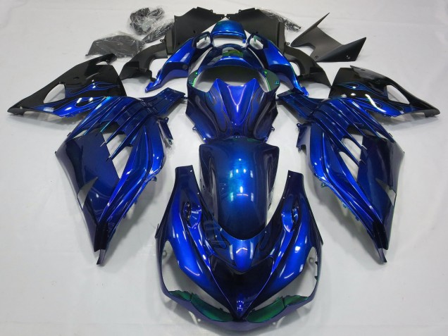 Discount 2012-2024 Blue Glossy Black Kawasaki ZX14R ZZR 1400 Motorcycle Fairings Canada