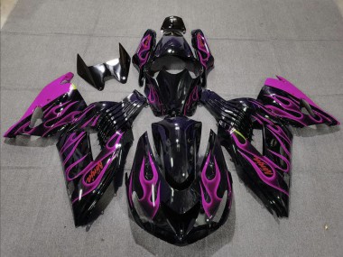 Discount 2006-2011 Glossy Black Purple Flame Kawasaki ZX14R Motorcycle Fairing Canada