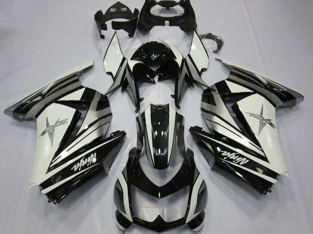 Discount 2008-2012 White Silver Star Glossy Black Kawasaki Ninja 250 Motorcycle Fairings Canada