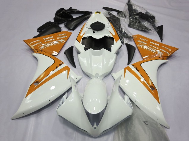 Discount 2012-2014 White Orange Yamaha R1 Motorcycle Fairings Canada