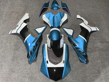 Discount 2015-2019 Light Blue White Carbon Fiber Accents Yamaha R1 Motorcycle Fairings Canada