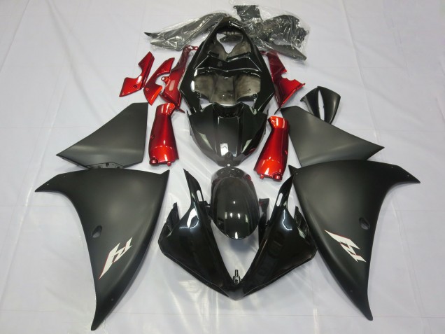 Discount 2012-2014 Glossy Black Matte Black Red Yamaha R1 Motorcycle Fairings Canada